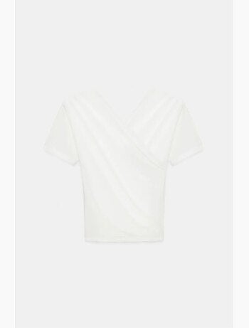 T-shirt ajusté col v jersey manches courtes dilvin