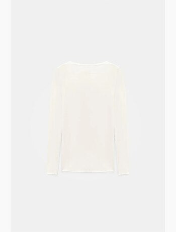 T-shirt ajusté col v manches longues dilvin