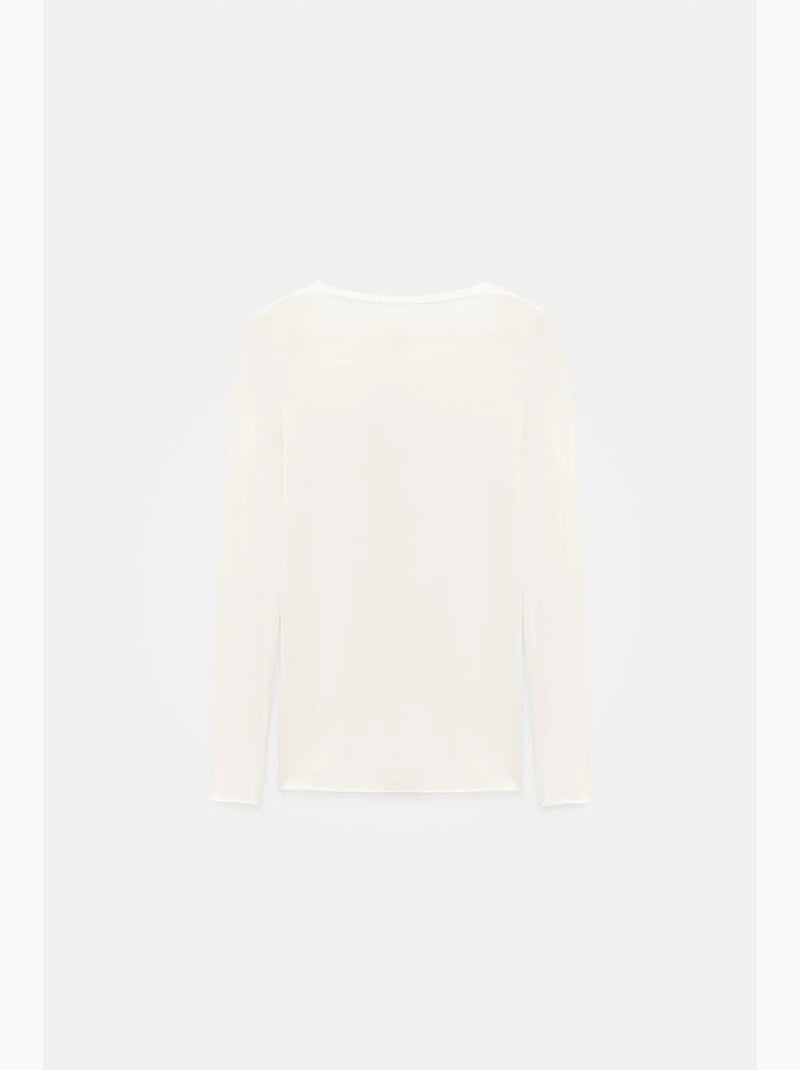 T-shirt ajusté col v manches longues dilvin Blanc - Kiabi