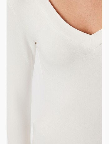 T-shirt ajusté col v manches longues istanbul