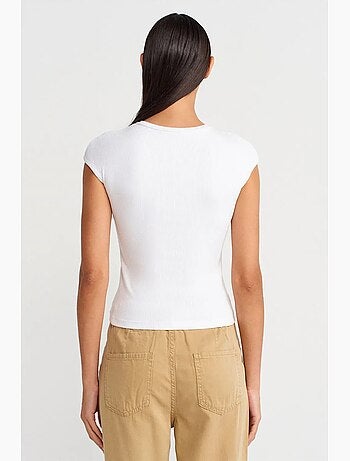 T-shirt ajusté en jersey de coton à col rond dilvin