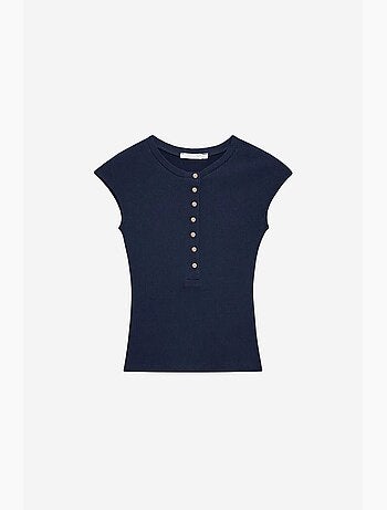 T-shirt ajusté en jersey de coton à col rond dilvin