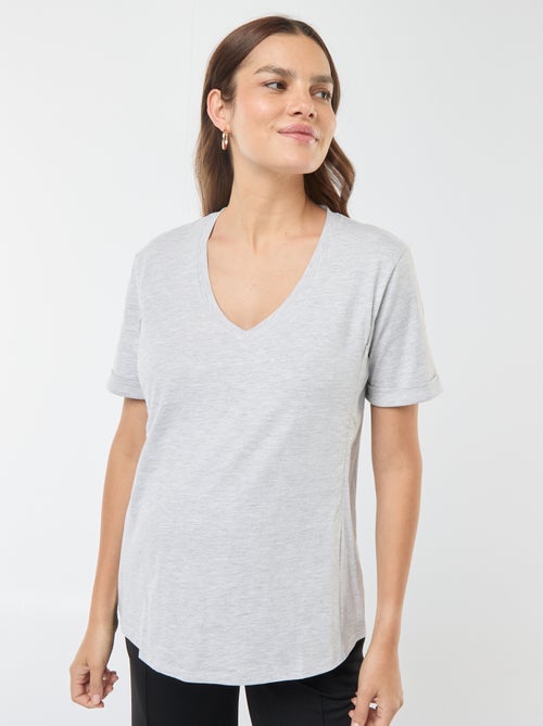 T-shirt allaitement col V - Kiabi
