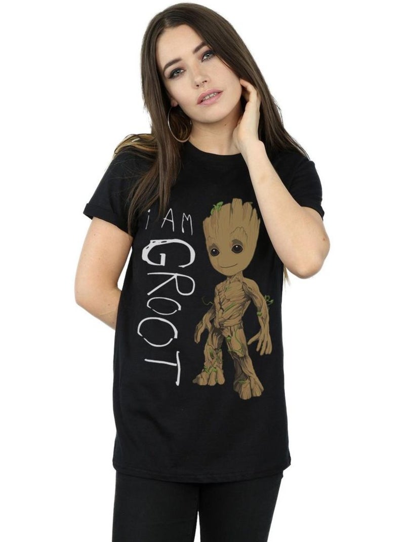 T-shirt am groot - les gardiens de la galaxie (bébé groot) Noir - Kiabi