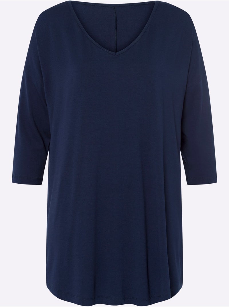 T-shirt ample - taille standard - helline Bleu marine - Kiabi