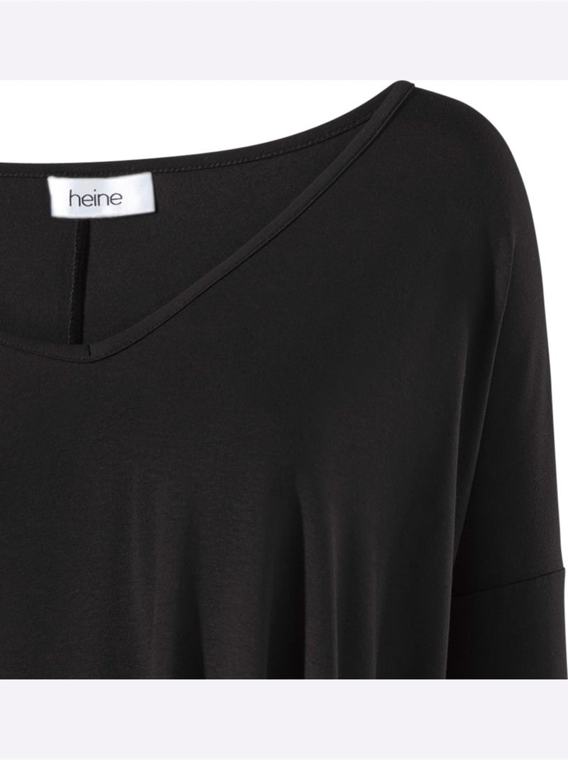 T-shirt ample - taille standard - helline Noir - Kiabi