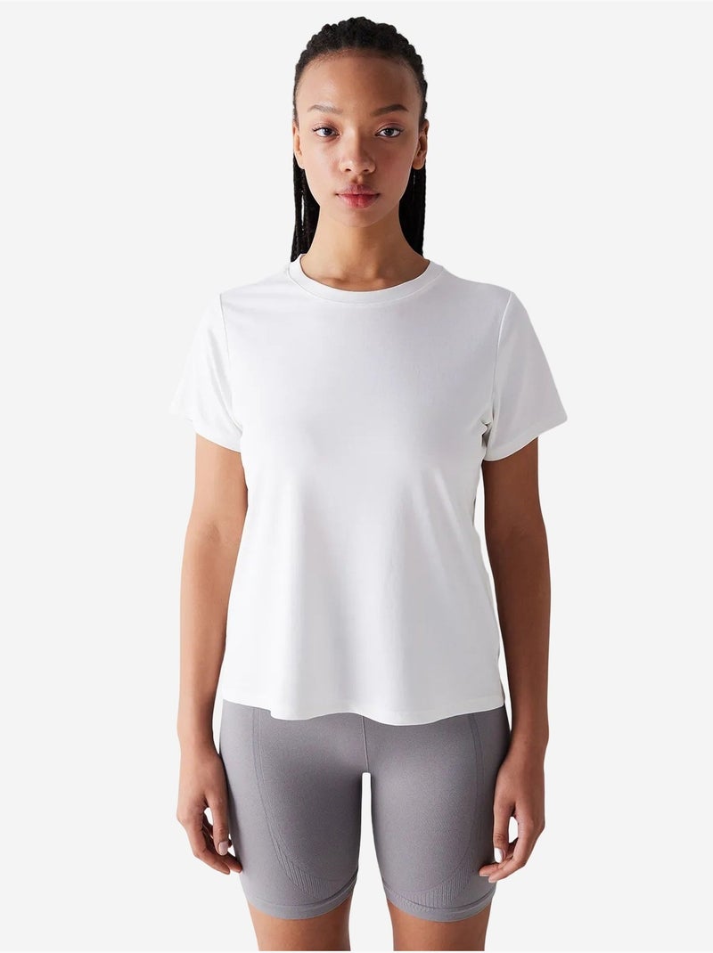T-shirt ample à col rond en modal penti Blanc - Kiabi