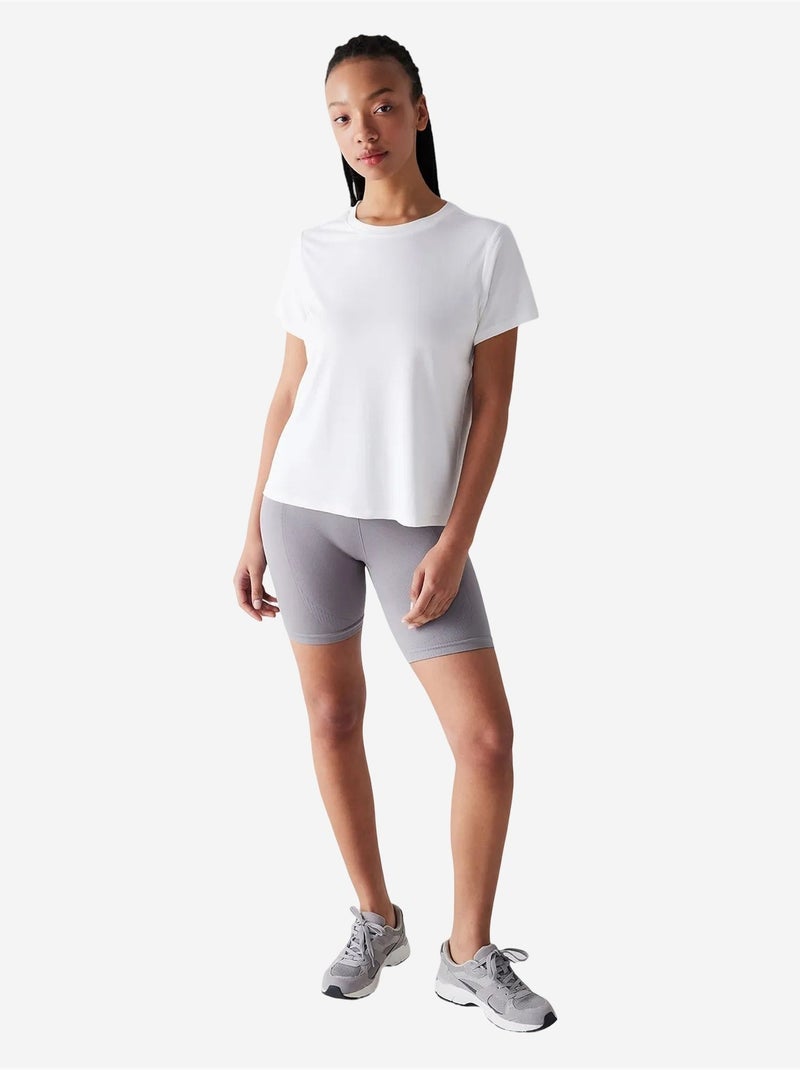 T-shirt ample à col rond en modal penti Blanc - Kiabi