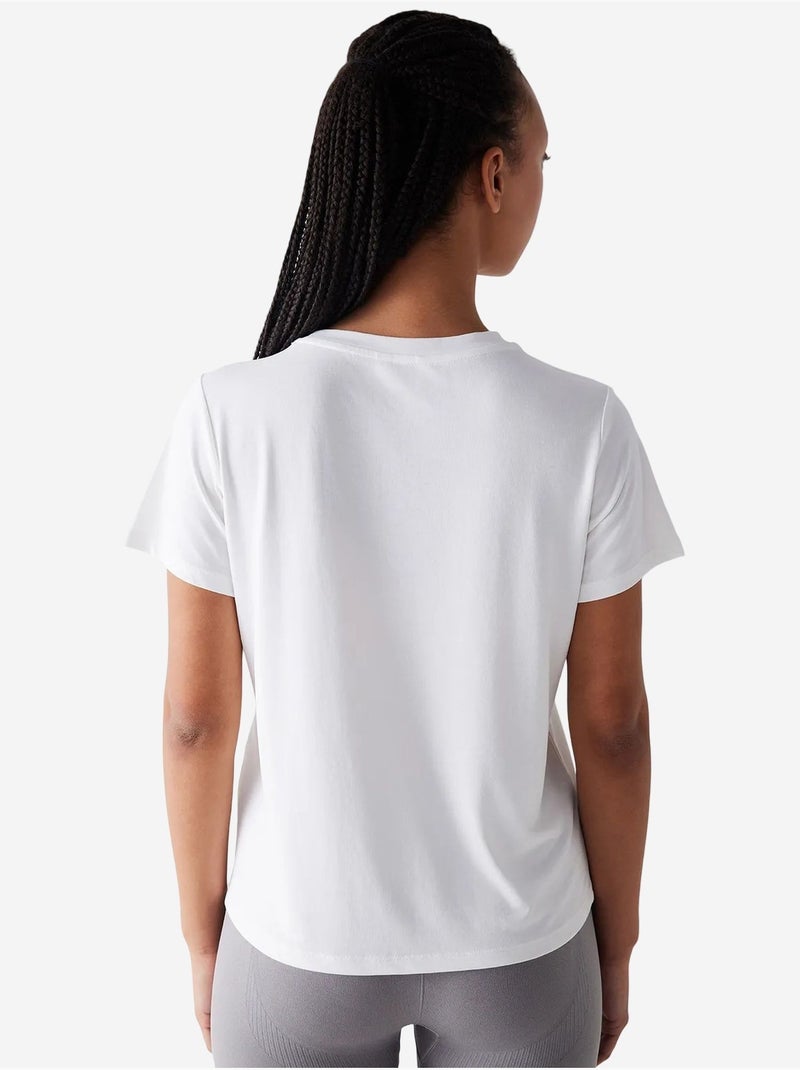 T-shirt ample à col rond en modal penti Blanc - Kiabi