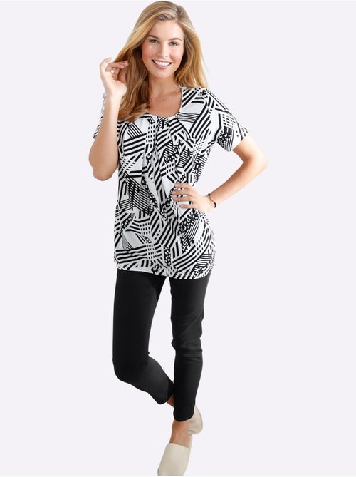 T-shirt ample à encolure ronde avec motif graphique - Taille standard - Moda Vilona - Kiabi