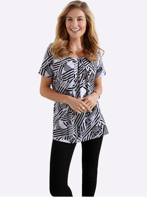 T-shirt ample à encolure ronde avec motif graphique - Taille standard - Moda Vilona - Kiabi