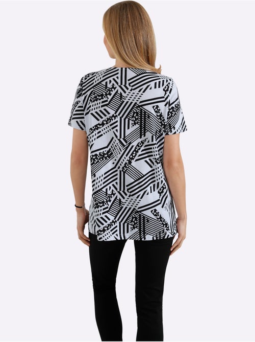 T-shirt ample à encolure ronde avec motif graphique - Taille standard - Moda Vilona - Kiabi