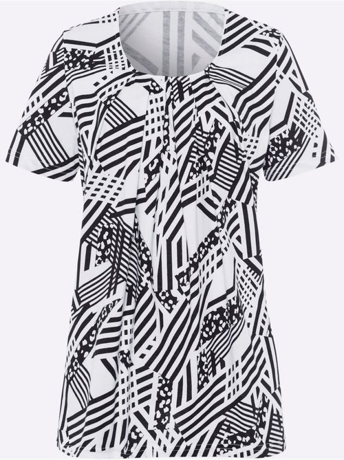 T-shirt ample à encolure ronde avec motif graphique - Taille standard - Moda Vilona - Kiabi