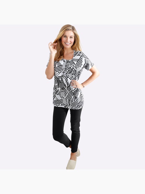 T-shirt ample à encolure ronde avec motif graphique - Taille standard - Moda Vilona - Kiabi