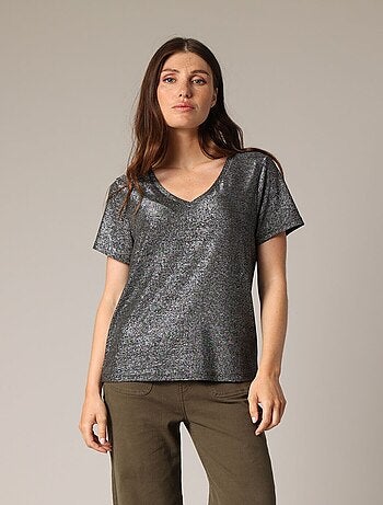 T-shirt ample avec col en V 'Deeluxe'