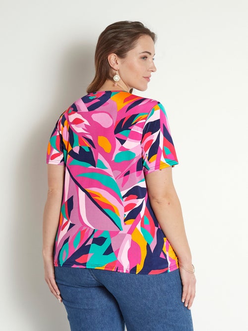 T-shirt ample col V manches courtes imprimé - Kiabi T-shirt ample col V manches courtes imprimé - Kiabi