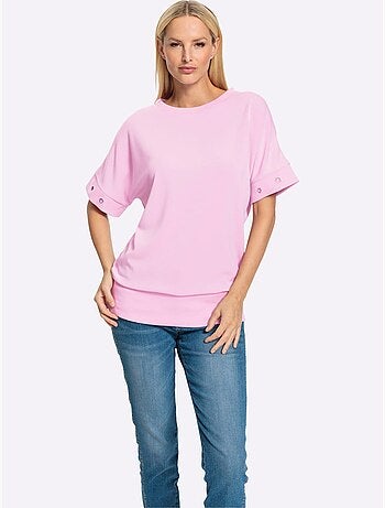 T-shirt Ample élégants Rivets Fantaisie - Taille Standard - Helline