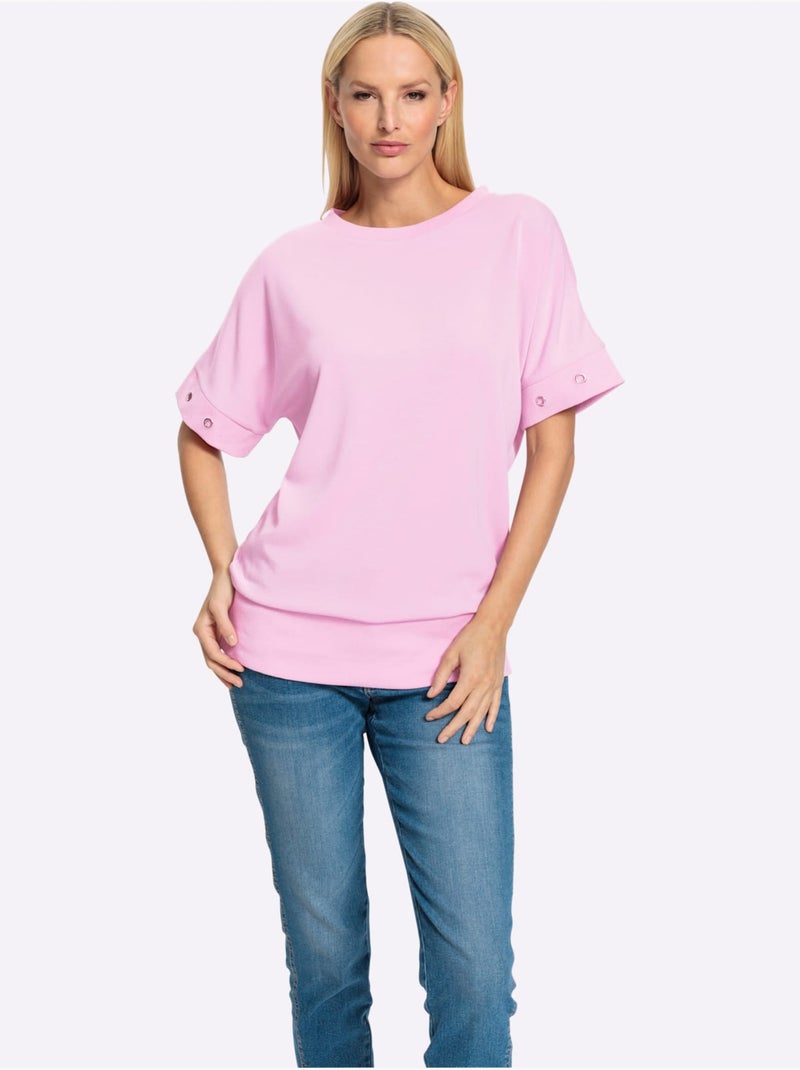 T-shirt Ample élégants Rivets Fantaisie - Taille Standard - Helline Rose - Kiabi