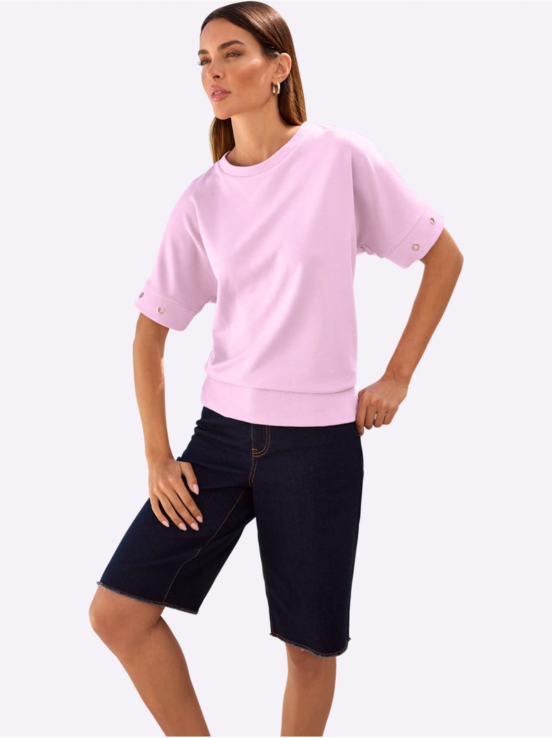 T-shirt Ample élégants Rivets Fantaisie - Taille Standard - Helline Rose - Kiabi