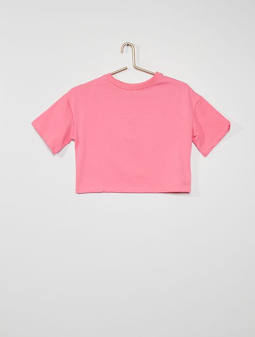 T-shirt ample en molleton léger                                         rose 
