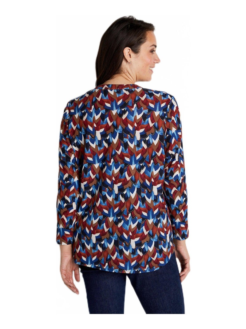 T-shirt ample long détails brillants Bleu - Kiabi