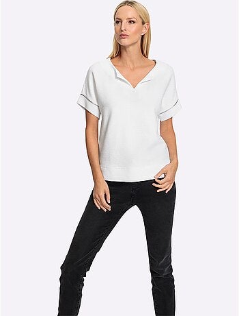 T-shirt Ample Qualité Jacquard Structurée - Taille Standard - Helline