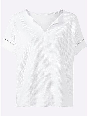 T-shirt Ample Qualité Jacquard Structurée - Taille Standard - Helline