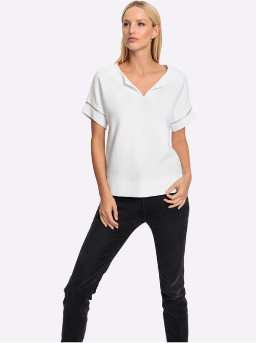 T-shirt Ample Qualité Jacquard Structurée - Taille Standard - helline - Kiabi