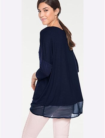 T-shirt Ample Tissu Léger à L'ourlet - Taille Standard - helline