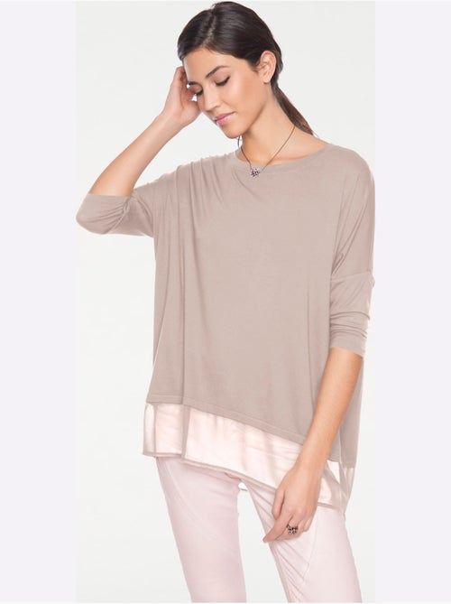 T-shirt Ample Tissu Léger à L'ourlet - Taille Standard - helline - Kiabi