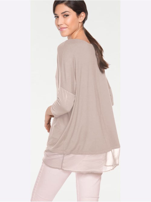 T-shirt Ample Tissu Léger à L'ourlet - Taille Standard - helline - Kiabi