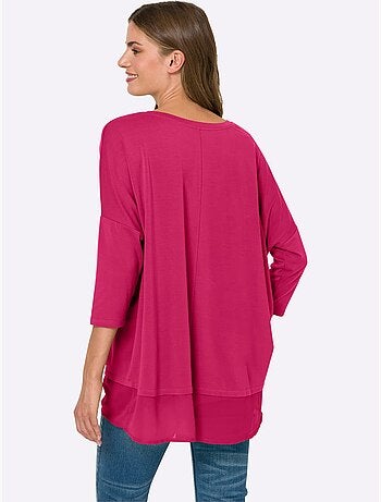 T-shirt Ample Tissu Léger à L'ourlet - Taille Standard - Helline