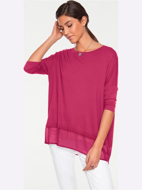 T-shirt Ample Tissu Léger à L'ourlet - Taille Standard - helline - Kiabi