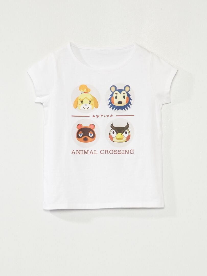 T-shirt 'Animal Crossing' manches courtes blanc - Kiabi