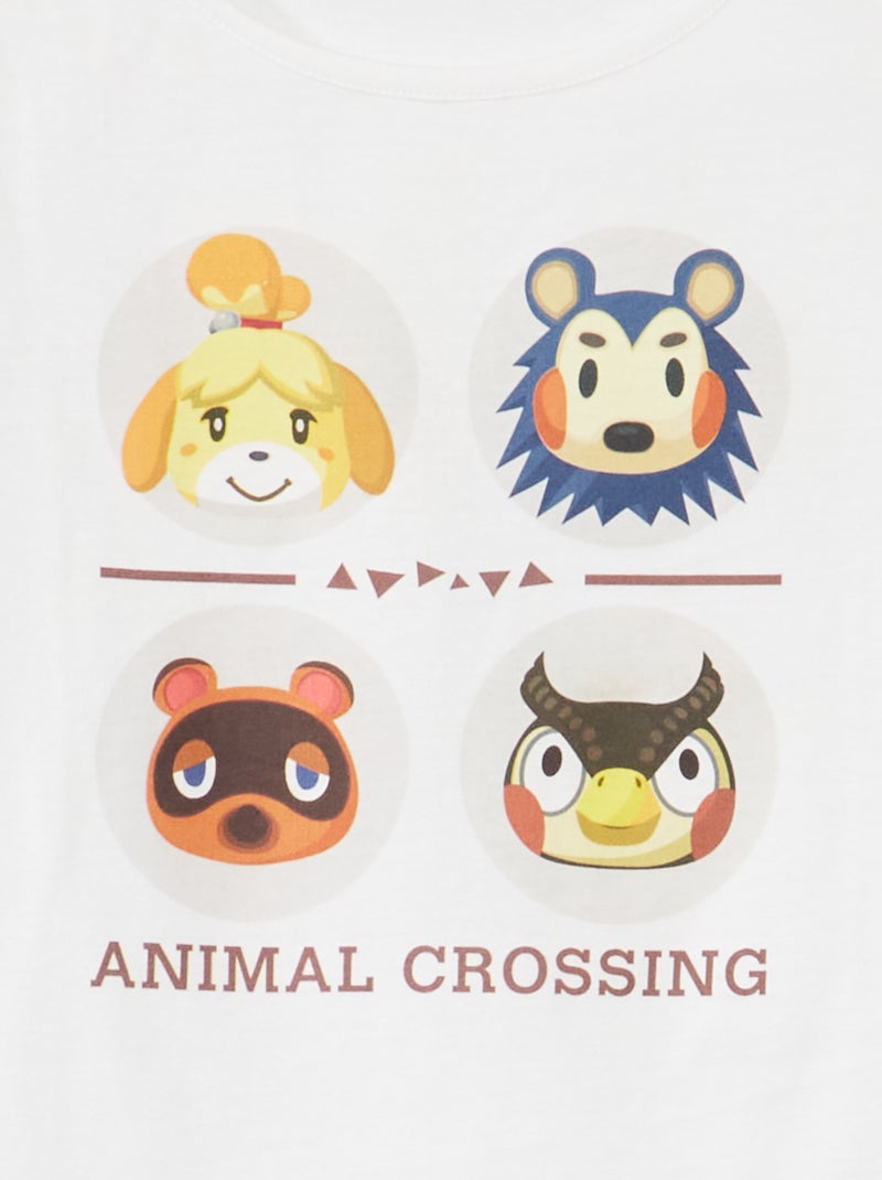 T-shirt 'Animal Crossing' manches courtes blanc - Kiabi