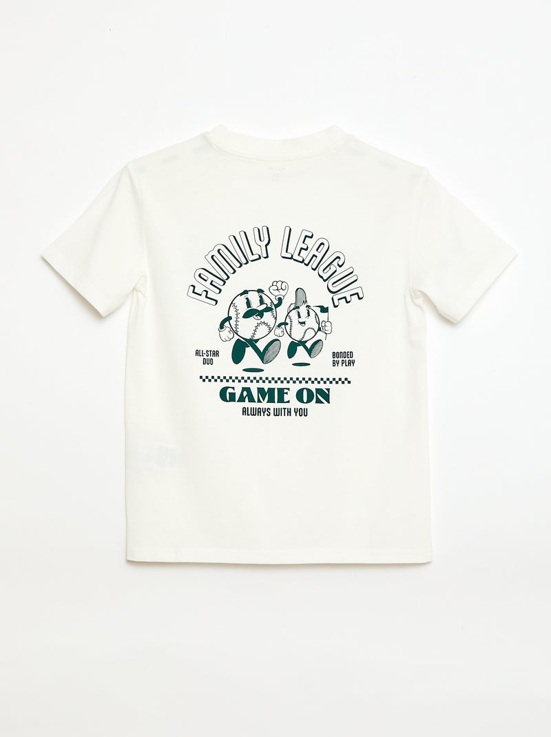 T-shirt animé fête des pères Blanc - Kiabi