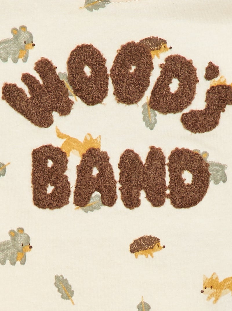 T-shirt animé maille bouclette Blanc - Kiabi