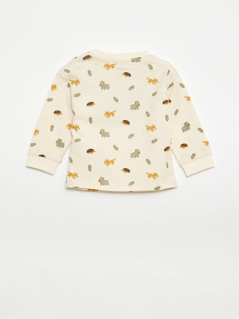 T-shirt animé maille bouclette Blanc - Kiabi