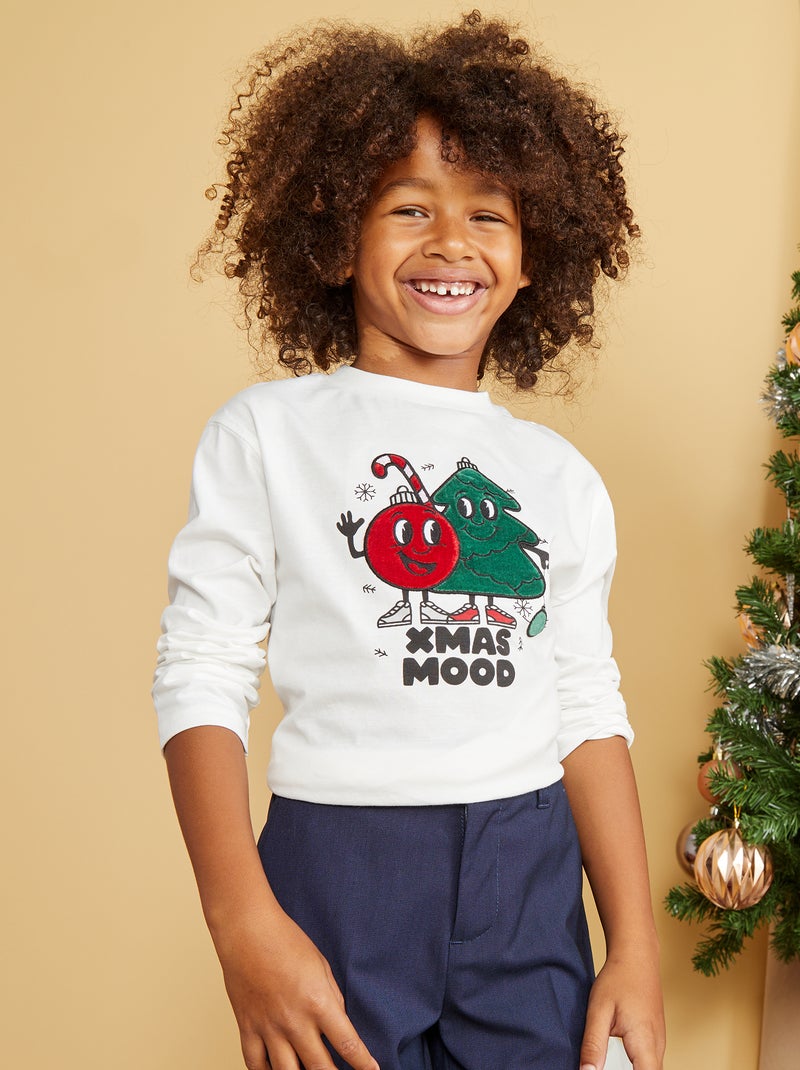 T-shirt animé Noël Blanc - Kiabi