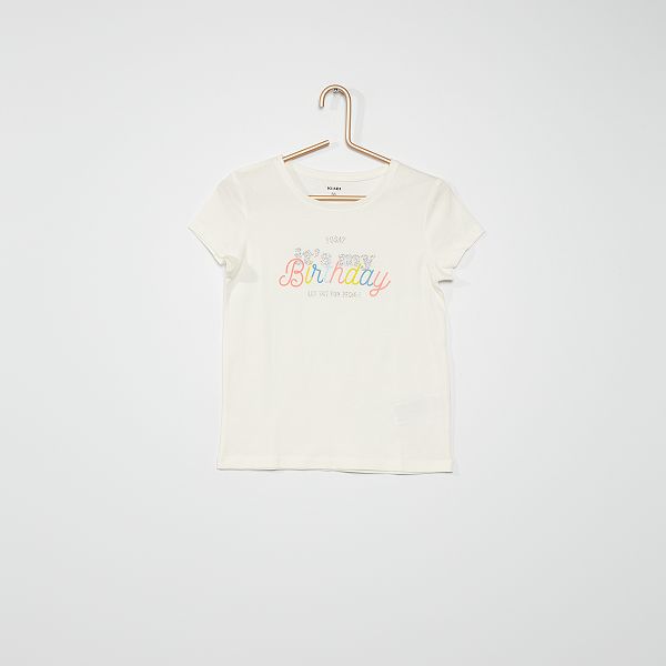 T Shirt Anniversaire Fille 3 12 Ans Blanc Kiabi 4 00