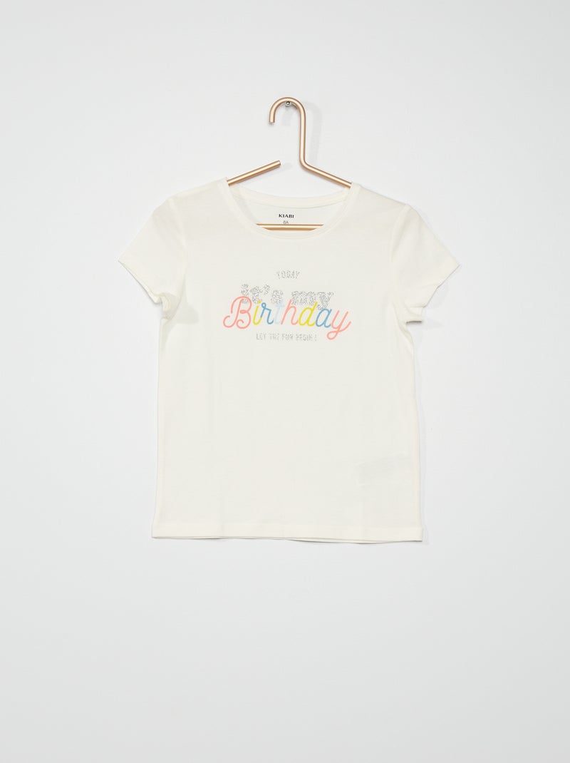 T-shirt 'Anniversaire' blanc - Kiabi