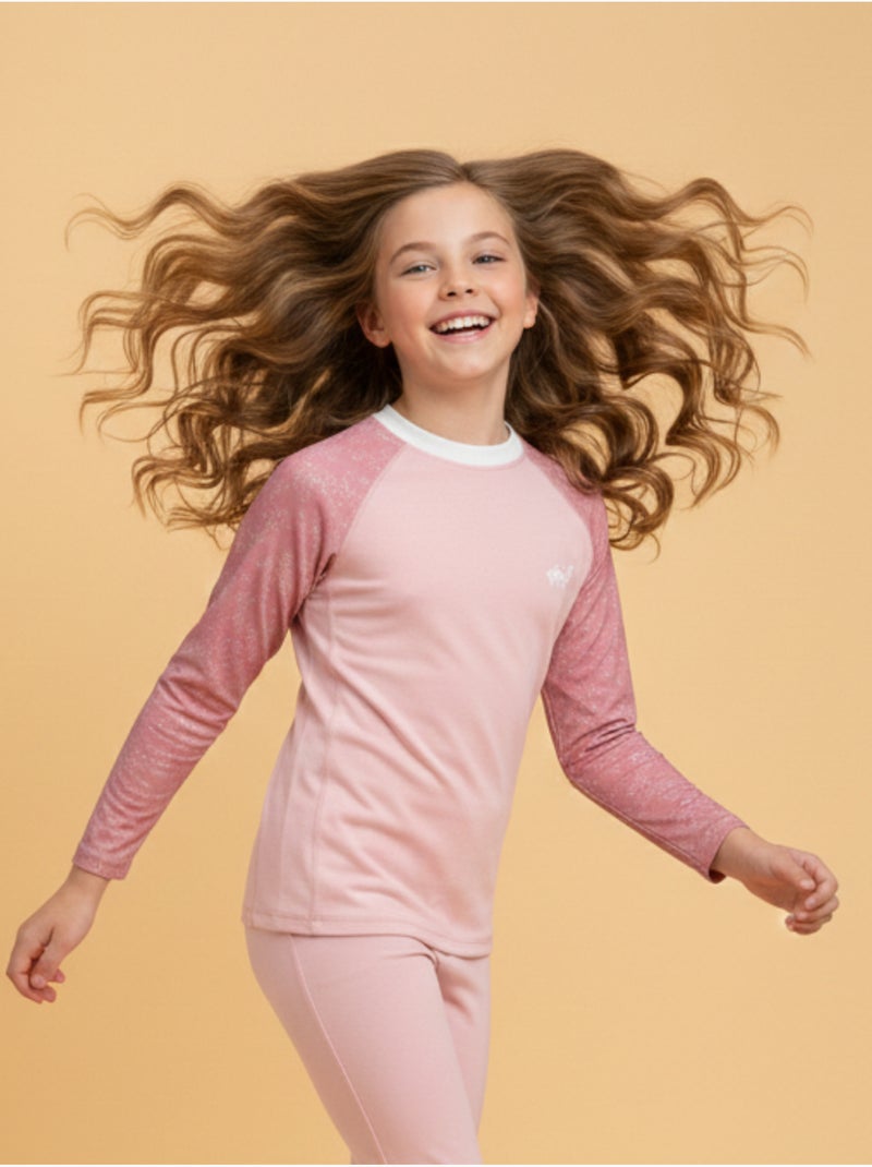 T-shirt Anti-UV fille : Lily-Rose Rose clair - Kiabi