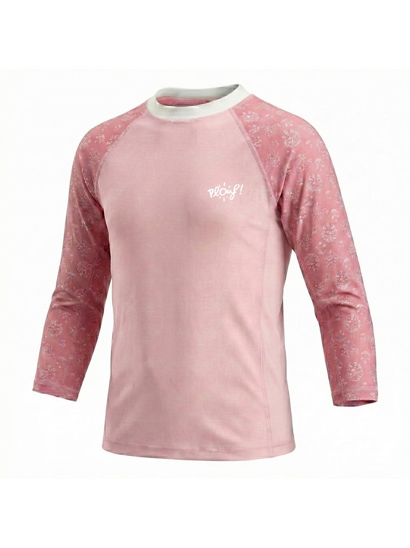 T-shirt Anti-UV fille : Lily-Rose Rose clair - Kiabi
