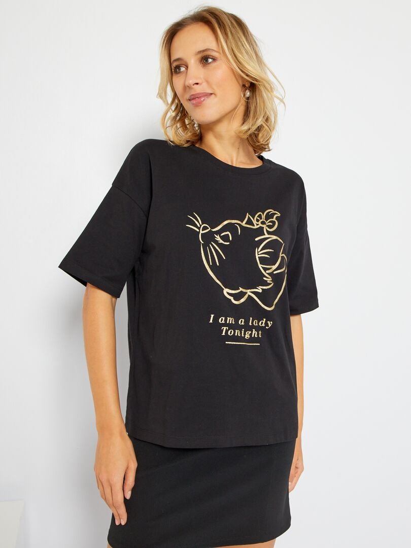 T-shirt 'Aristochat' de 'Disney' Noir - Kiabi