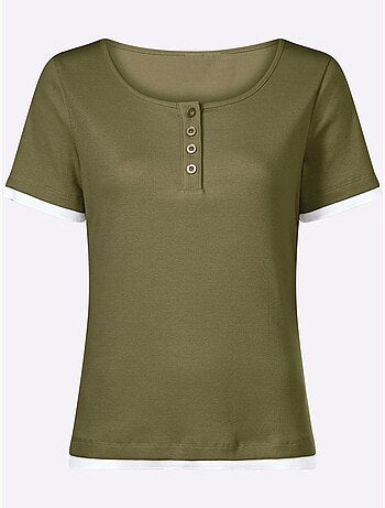 T-shirt Aspect Côtelé Mode - Taille Standard - Helline
