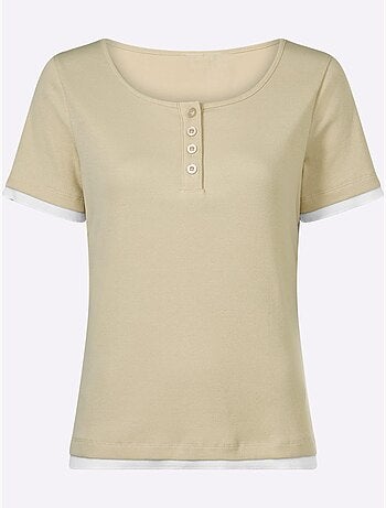 T-shirt Aspect Côtelé Mode - Taille Standard - Helline