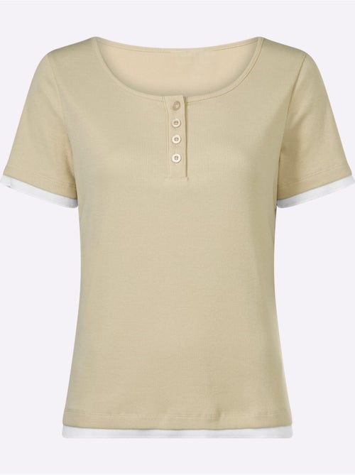 T-shirt Aspect Côtelé Mode - Taille Standard - Helline - Kiabi T-shirt Aspect Côtelé Mode - Taille Standard - Helline - Kiabi