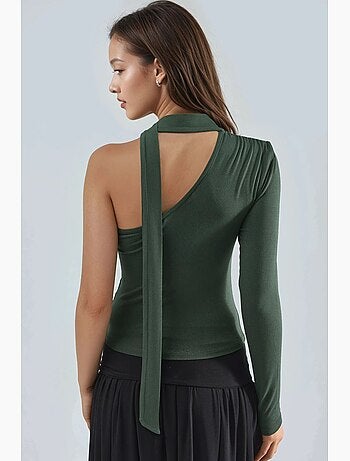T-shirt asymétrique une manche détail foulard busem