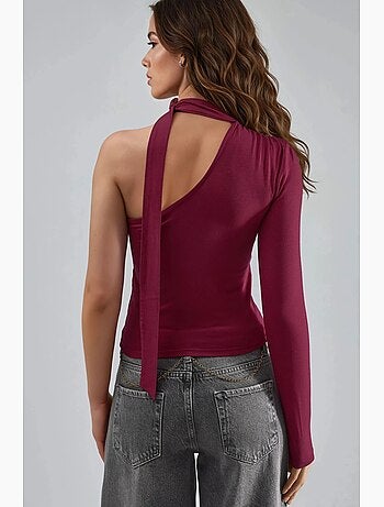 T-shirt asymétrique une manche détail foulard busem