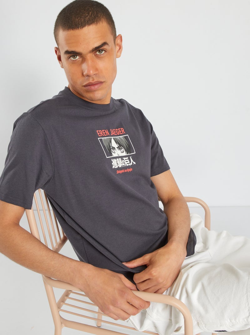 T-shirt 'Attack on Titan' en jersey Gris - Kiabi